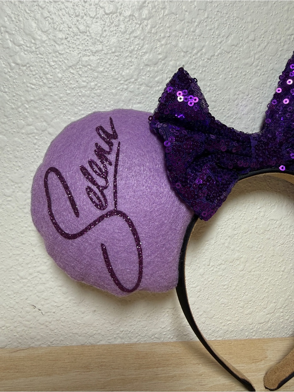 Handmaid Selena Quintanilla Mickey Minnie ears sequin bow lavender rose Disney